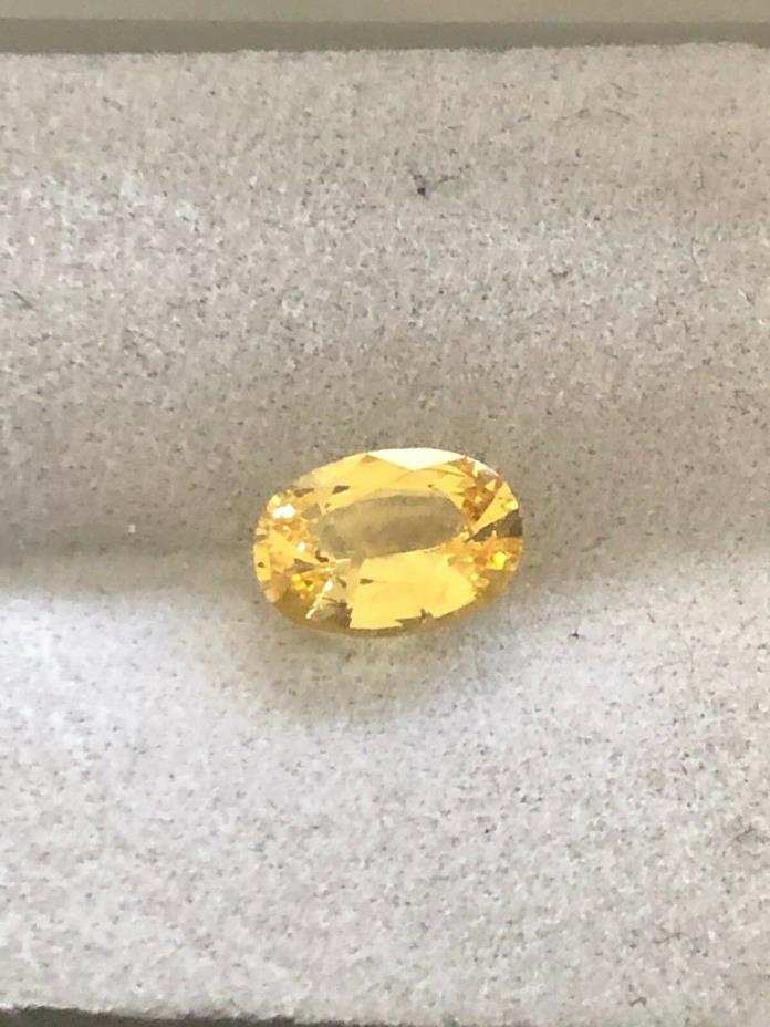 .89 carats Oval Shape Loose Yellow Sapphire Natural Gemstone Excellent Quality