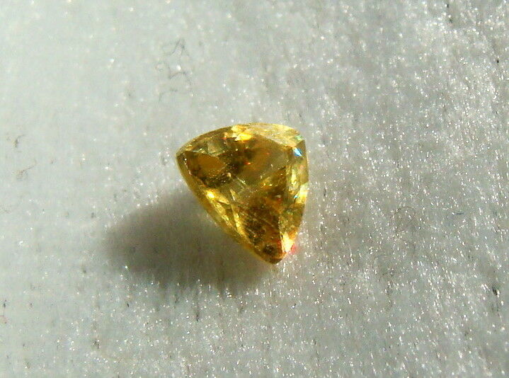 Natural Golden Sphene -Trillion Cut 0.33 Ct - Rare Old Stock