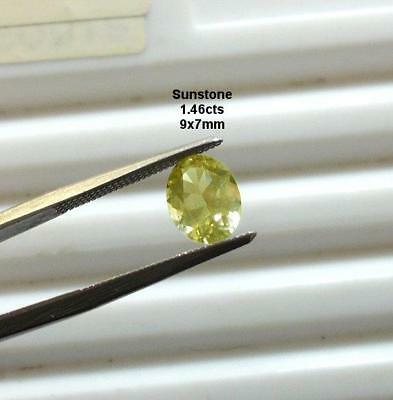 SUNSTONE, 1.46cts, STUNNING GOLD SUN COLOR, OVAL CUT, **NATURAL**, FREE SHIP