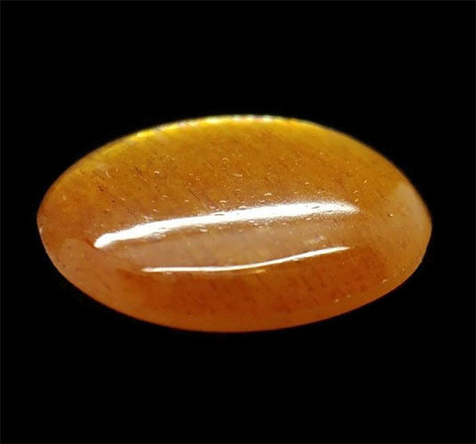 3.73 ct. African SUNSTONE Fire Sand Golden Brown Natural Oval Cab. 10 x 12 mm.