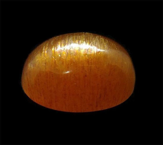 3.19 ct. African SUNSTONE Fire Sand Golden Brown Natural Oval Cab. 8 x 10 mm.