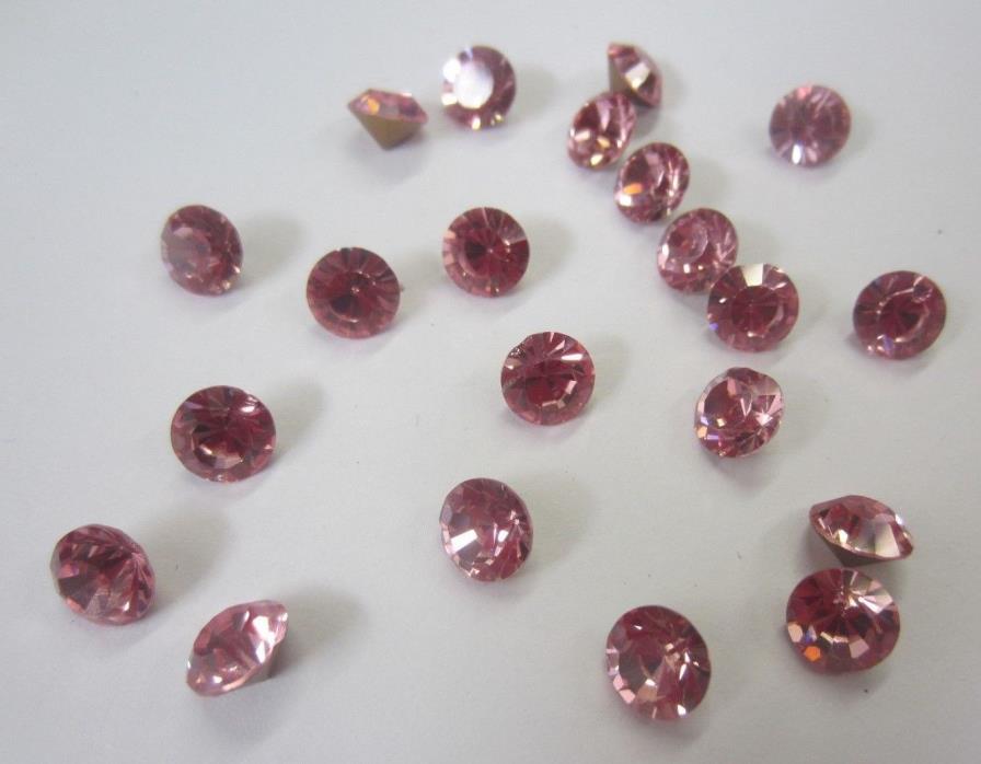 10pcs 6mm Faceted AB Pink Chrome Glass Rhinestones Foiled Pointed Back