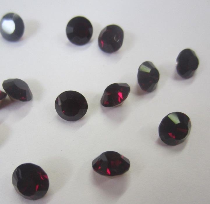10pcs 6mm Faceted AB Garnet Glass Rhinestones Foiled Pointed Back High Quality