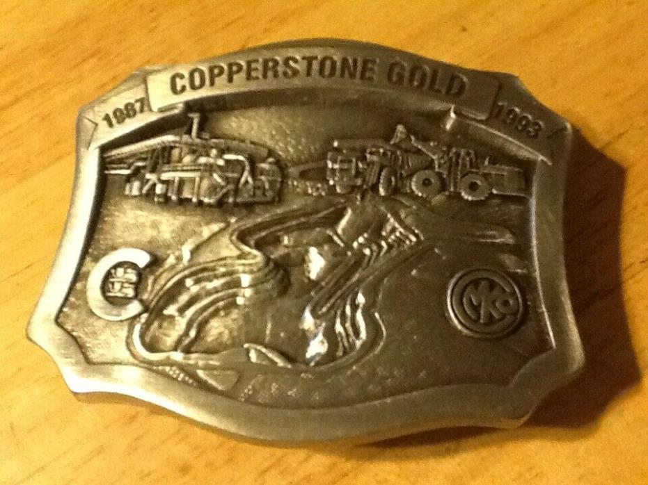 1987 1993 Copperstone Gold Project Pacific Brass Silver Tone Belt Buckle Limited