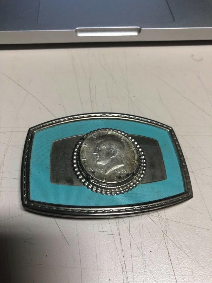 John Kennedy Half Dollar Belt Buckle. Western Style Belt Buckle With 50-Cent