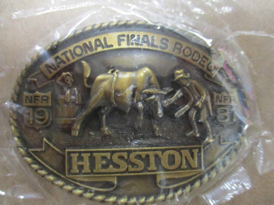 Vintage 1981 Adult National Rodeo Hesston Belt Buckle Seventh Edition Collectors