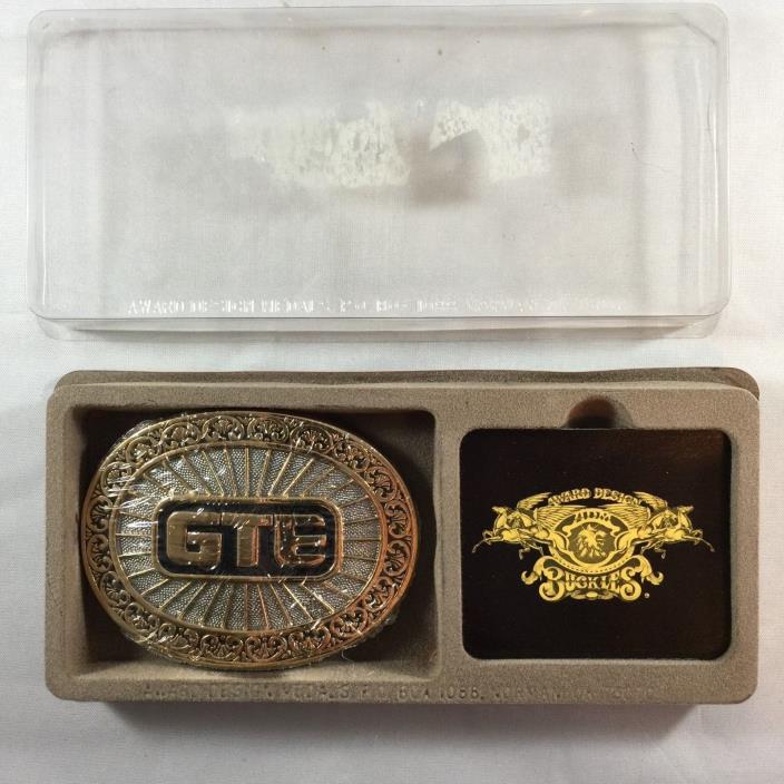 GTE Belt Buckle Telephone 1981 24K Gold Plated Vintage O C Tanner 4