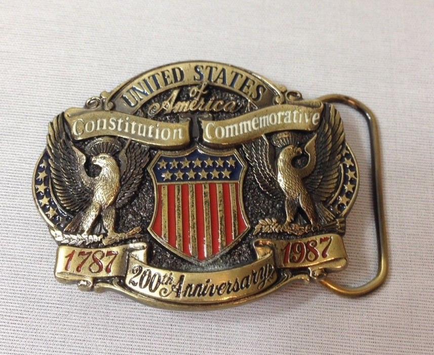 United States Constitution Commemorative 200th Anniversary Belt Buckle 1787-1987