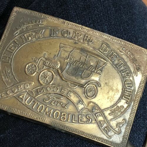 Vintage Belt Buckle Henry Ford Record Year Model T