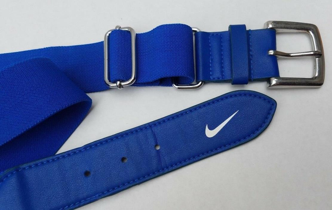 NIKE Men's Bright Blue Solid Color Silver Buckle Modern ONE SIZE Adjusts Max 40