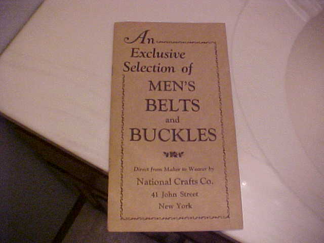 1928 Men's Belts & Buckles Catalog National Crafts Co 41 John St New York NY