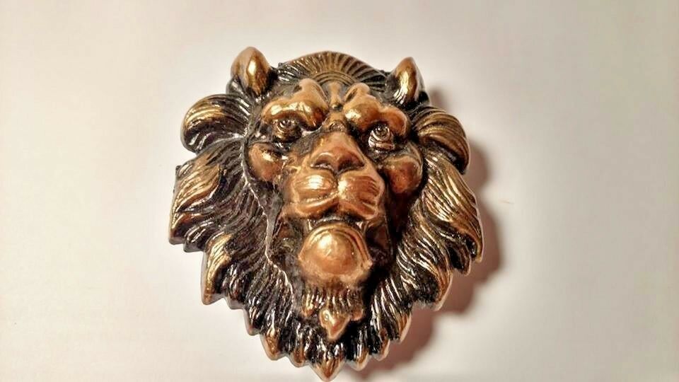 Brass Lion Head Belt Buckle