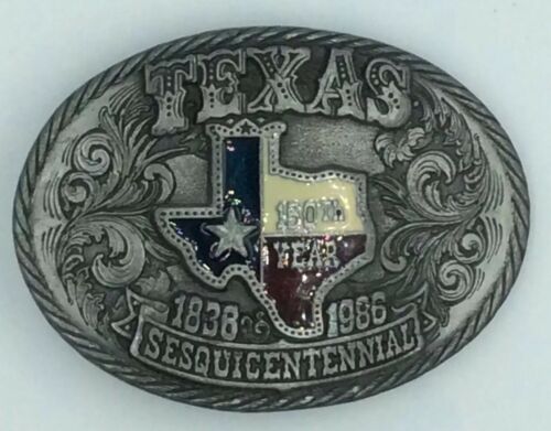Texas 1836-1986 Sesquicentennial 150th Anniversary LIMITED EDITION BELT BUCKLE
