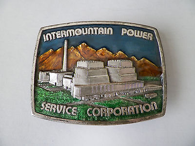 Vintage Intermountain Power Service Corporation Enameled Belt Buckle