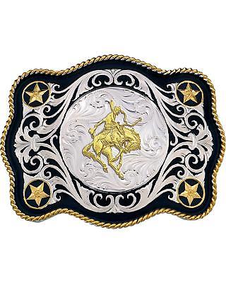 Montana Silversmiths Sheridan Style Bronc Rider Western Belt Buckle Multi