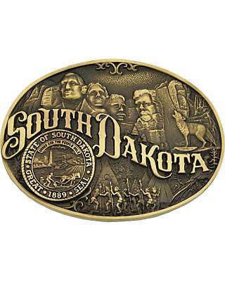 Montana Silversmiths South Dakota State Heritage Attitude Belt Buckle Gold