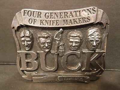 Four Generations Of Knife Makers Buck Knifes Pewter Belt Buckle #950586