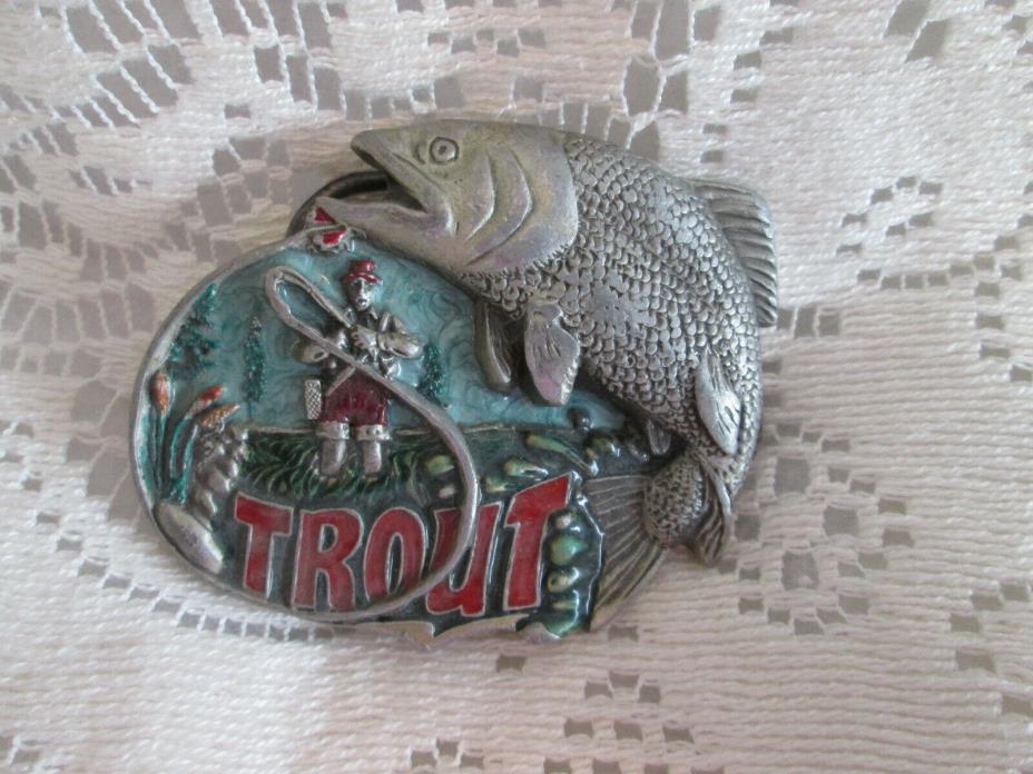 Trout Fly Fishing Belt Buckle The Great American Buckle Co. H533