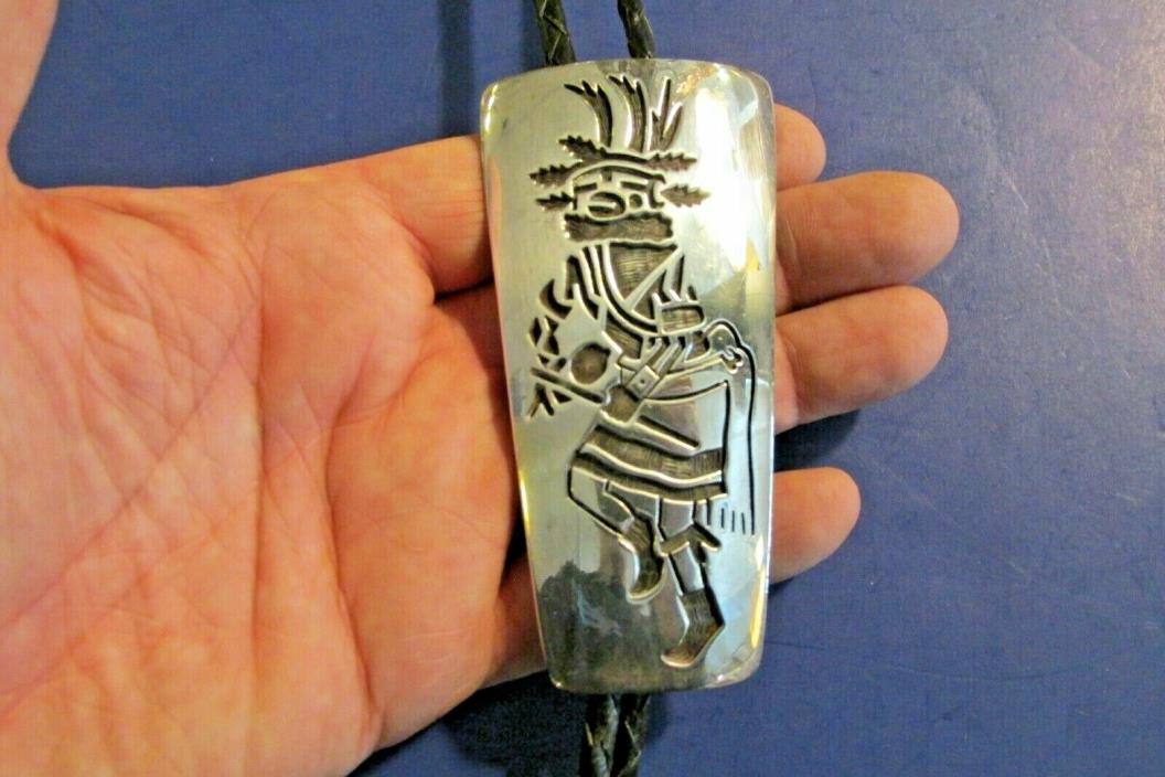 large Kachina Sterling silver Manuel Hoyungowa Native American Indian Bolo Tie