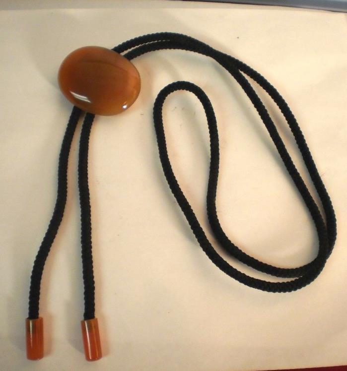 Vintage Polished Stone Bolo Tie with Stone tips.