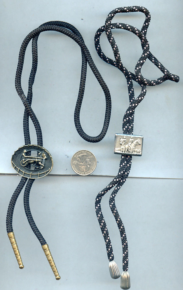 Vintage Lot of 2 1 Hickok Usa Bolo Ties Black Horse N381