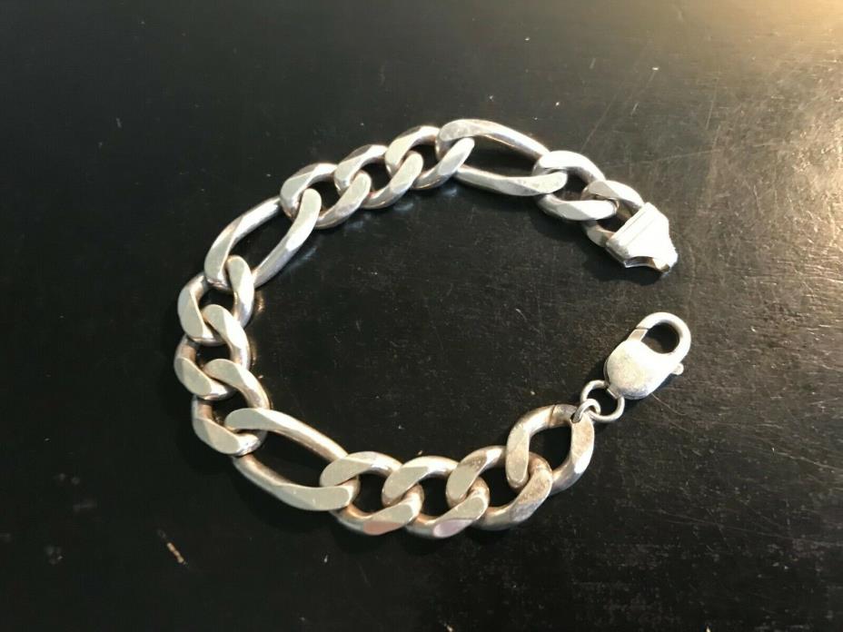 sterling silver mans bracelet heavy 14mm chain