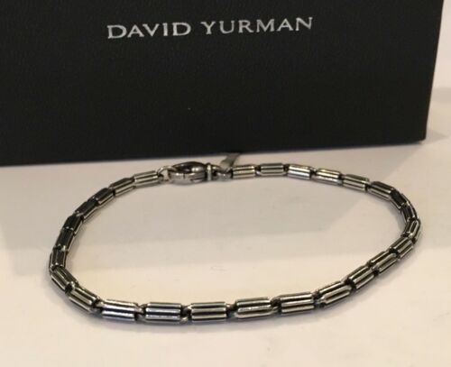 DAVID YURMAN Men's Sterling Silver Royal Cord Tube Link Bracelet Nwt $300 8.5
