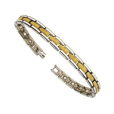 Accents Kingdom Two Tone Premium Titanium Magnetic Golf Bracelet T32