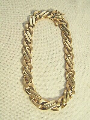 14K YELLOW GOLD SOLID CURB LINK CUBAN BRACELET  48G 8MM 8 ¾” LONG