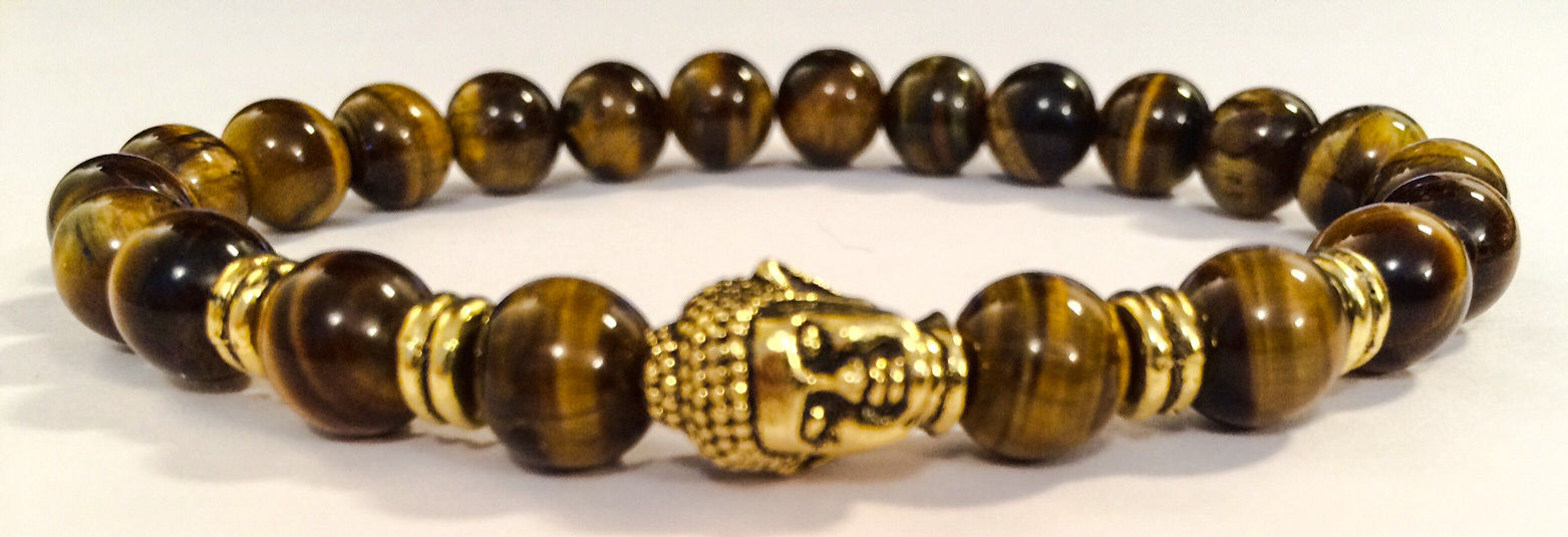 Golden Buddha/Tiger's Eye Beaded Shamballa Stretch Bracelet Men/Women