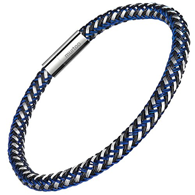 murtoo Mens Bracelet Stainless Steel - Braided Leather Bracelet for Men with