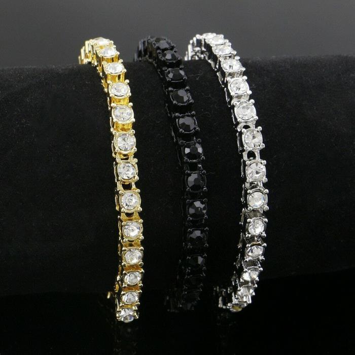 24k Iced Out Tennis Bracelet 1 Row VVS