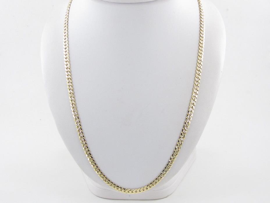 14K Yellow Gold Men's Cuban Link Chain Necklace 22