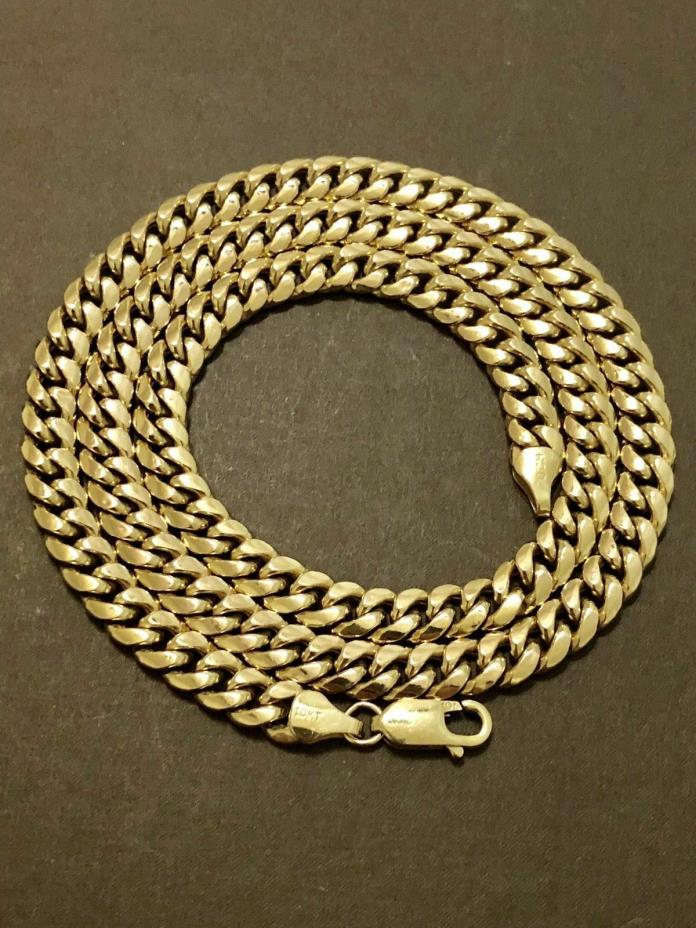 10K Yellow Gold Miami Cuban link Necklace Chain 20