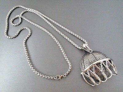 Necklace Basket Ball & Hoop Pendant & 30 in.Chain Stainless Steel  Never Tarnish