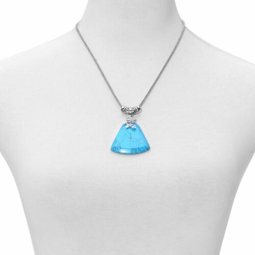 Blue Howlite 316L Stainless Steel Necklace (20 in)