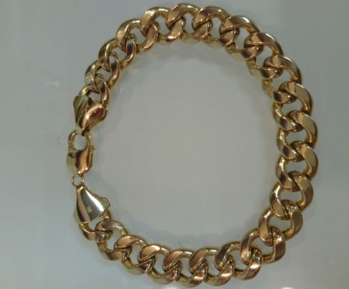 Cuban Link Bracelet 10 kt Gold 27.3 gr  9 Inches Long 11 mm Width Free Shipping