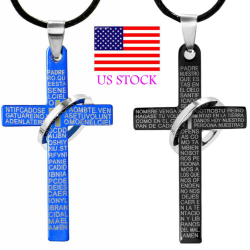 US Lovers Gift Lucky Necklace Prayer Jewelry Easter Jesus Cross Pendant Chain