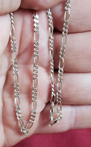 Men's 3mm 925 Sterling Silver Chain Necklaces Solid Figaro Chain made in italy