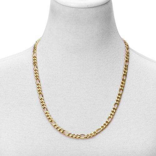 Figaro Chain Necklace in IP Yellow Gold 316L Stainless Steel (7 mm, 37.3g, 24