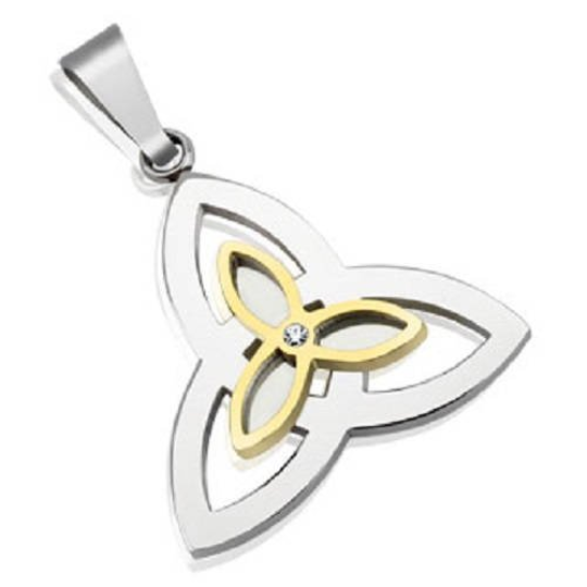 Two Tone Celtic Knot Stainless Steel Pendant