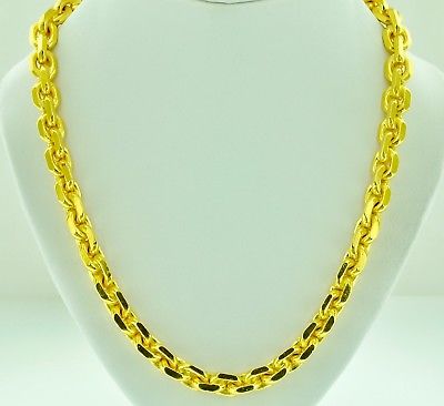 9999 24K Yellow Gold Anchor chain necklace handmade in USA 189.60 gram 24 inches