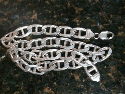 Men's Heavy OMEGA Chain 925 Sterling Silver Necklace 22