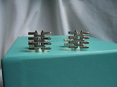 TIFFANY & CO. STERLING SILVER AND GOLD GATELINK CUFF LINKS!