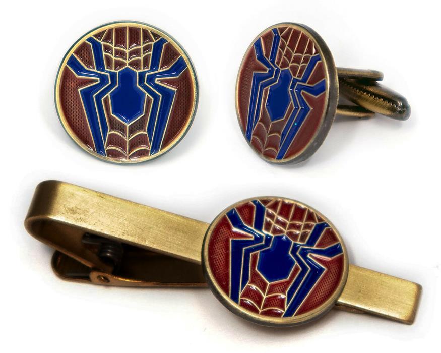 Avengers Cufflinks, Marvel Spiderman Tie Clip, Comic Book Geeky Wedding Presents