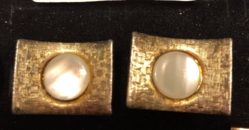 Vintage Gold Tone Mother Of Pearl 3/4