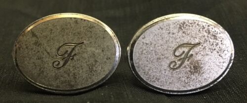 Vintage Sterling Silver Cufflinks Engraved 