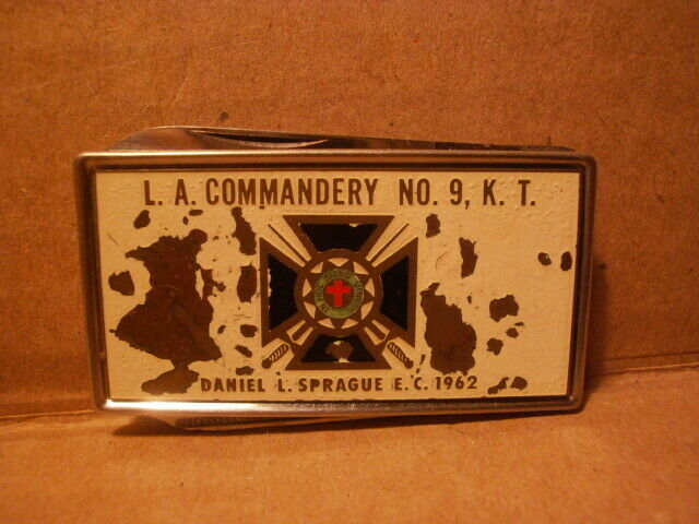 1962  L.A. Commandery No.9, Knights Templar Money Clip Knife & File - Masonic