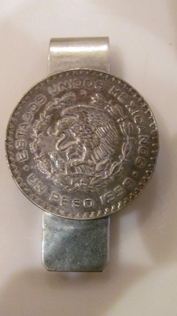 MEXICAN PESO COIN MONEY CLIP COIN DATED 1959 VINTAGE