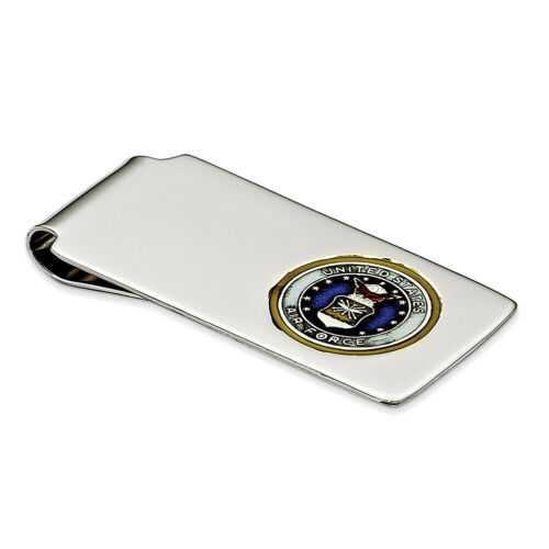 Sterling Silver U.S. Air Force Money Clip, gold background